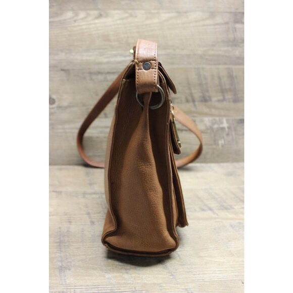 Fossil 1954 women's brown full grain leather crossbody satchel bag - Picture 3 of 16